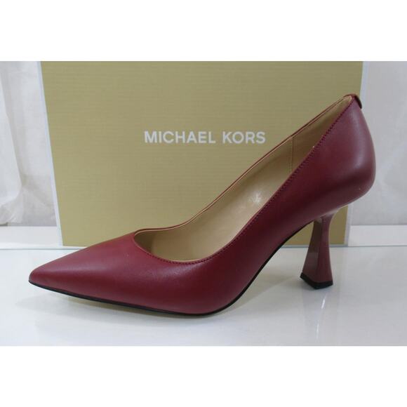 Michael Kors Clara Mid Heel Pointed toe Pump Mulberry Leather - Picture 2 of 9